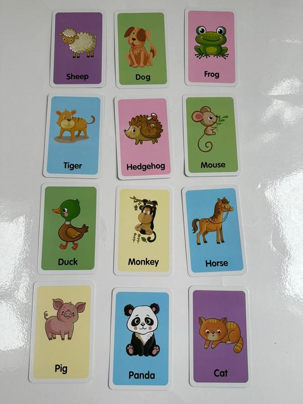 Early Educational Toys Children Cognition Cards Double Side Flash Cards, Baby Kids Montessori Gifts (Animals) 4