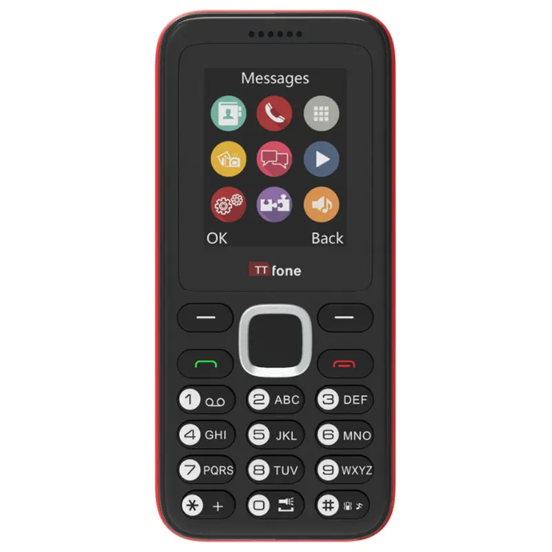 TTfone TT150 Red Dual SIM Mobile with USB Cable, Vodafone Pay As You Go 7