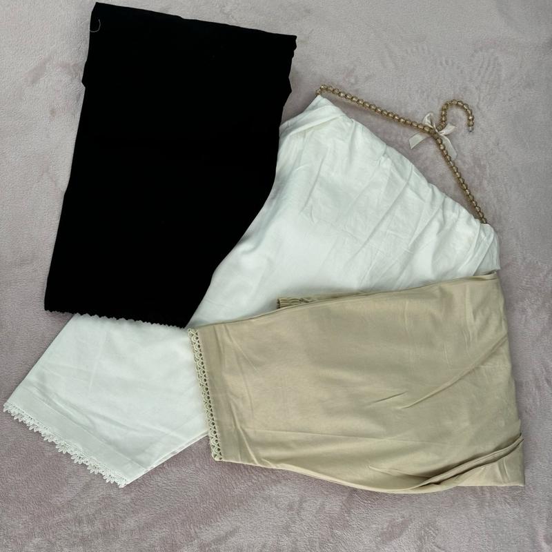 Khaddar Women's Shalwar Winter Bottoms - Black Skin Off White Colours 1