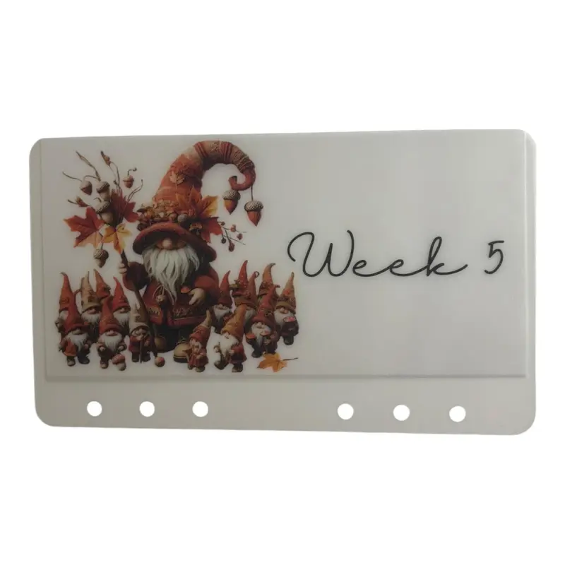 A6 Pack of 5 Gnome weeks Vellum Wallets 5