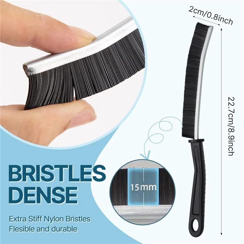 Crevice Cleaning Brush, Bathroom Tile Groove Gap Cleaning Brush,Premium Crevice Cleaning Tool Aluminum Support with 15° Angle Magic Brush, Thin Cleaning Brush for Home Kitchen 4