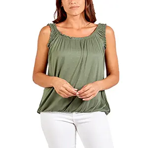 Women’s Ladies Vest Bubble Tops Sleeveless Loose fit Round Scoop Elasticated Stretch Summer Jersey Multi Colors Women Casual dresses Womenswear Camisole T-Shirt Cardigan Collar 5