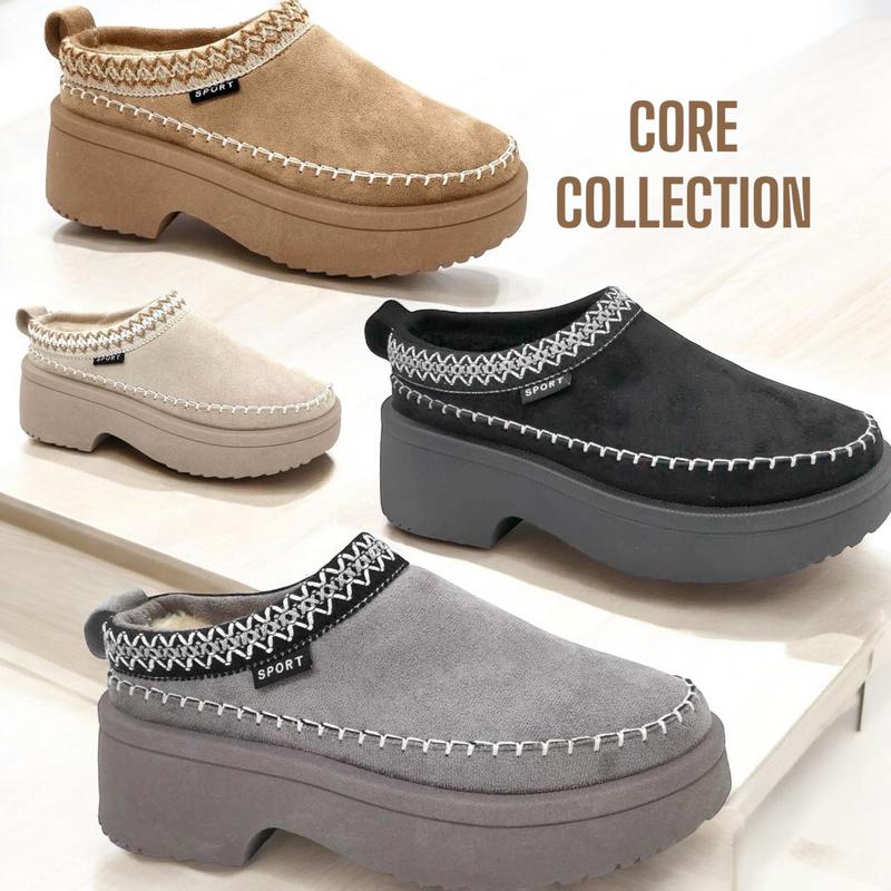 WOMENS SLIP ON WARM SLIPPERS FAUX FUR LINED LADIES in OUT DOOR SLIPPERS SHOES BOOTS Girl Footwear 1