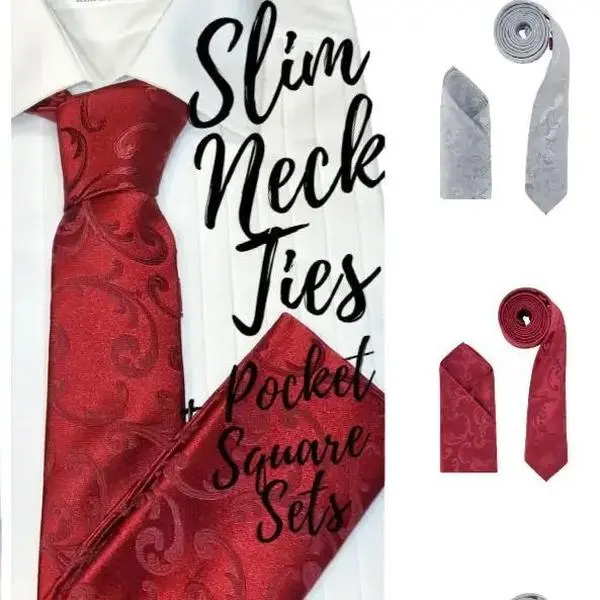 Dress Code Luxury Slim Neck Tie with Pocket Square - 50% OFF Launch Sale