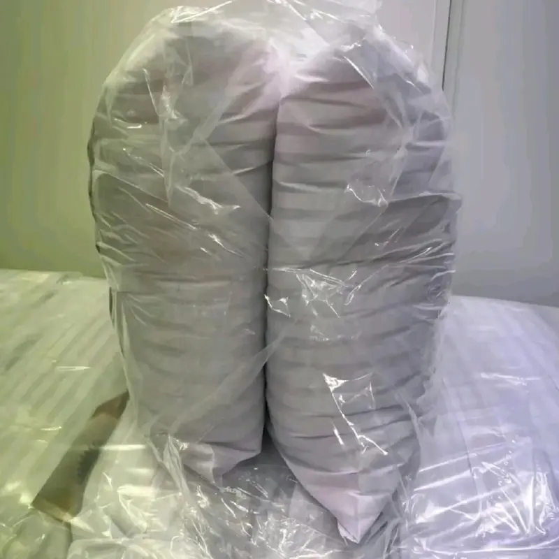 Extra Filled Hotel Pillows Egyptian Stripe Hollowfibre Filled Bounce Back Firm | Twin Pack 3