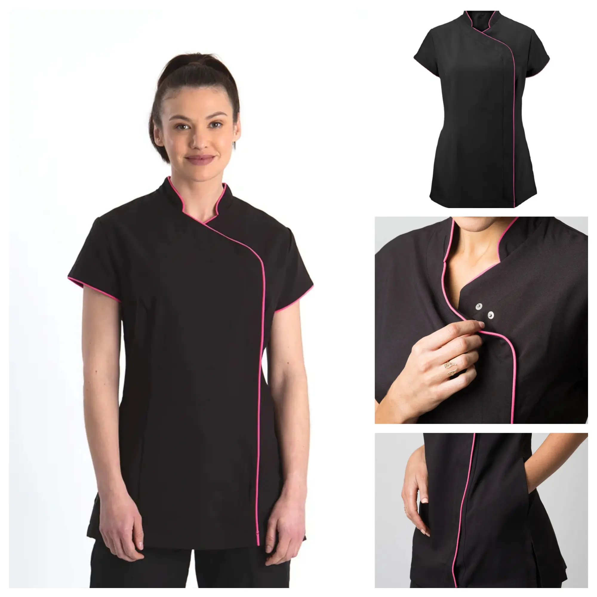 Women's Multicolor Healthcare Beautician Spa Tunic - Office Uniform for Massage Therapist, Hairdressing, Nail Work and Beauty Shop Clothing Workwear