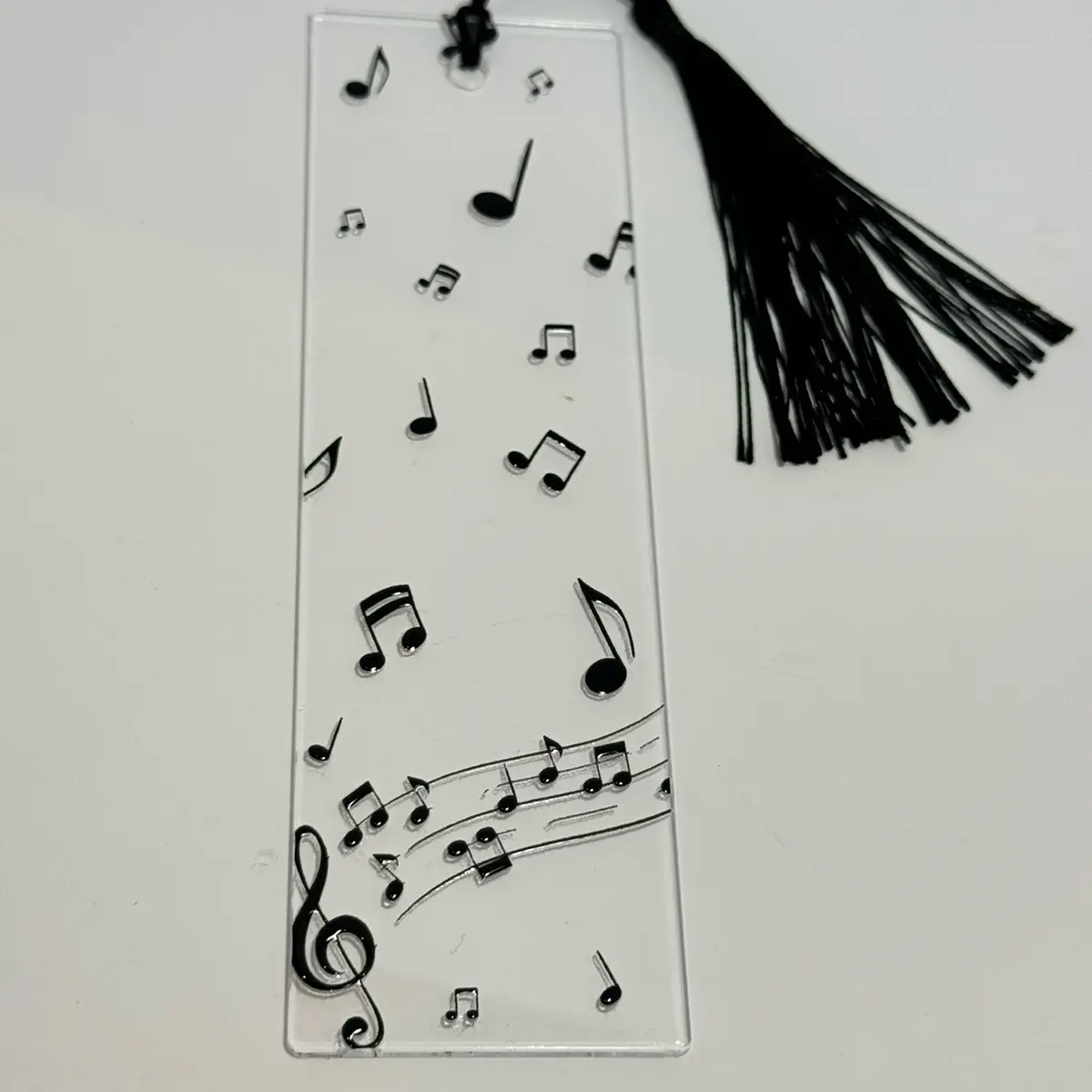 Music note black acrylic bookmark - perfect gift