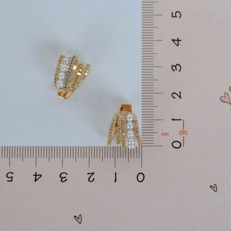Zircon Stone Detailed Pearl Zircon Multiple Ear Cuff Compression Cartilage Earrings 4