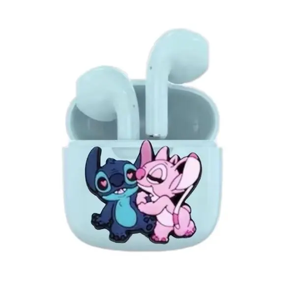 Stitch Angel Blue Wireless Bluetooth Earphone - Cute New Style Design - Perfect Gift for Xmas and Birthday - Headphones, Audio