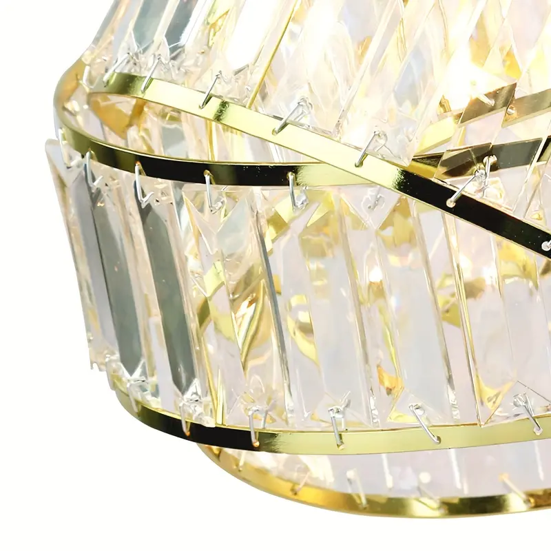 Circular Embedded Modern Lampshade With Acrylic Crystal Effect, Suitable For Pendant Lights, Ceiling Lights, Table Lamps. Ideal For Kitchen Island, Dining Room, Bedroom, Living Room, Hallway. 5