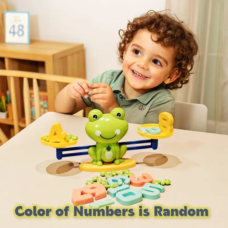 RISELDAJOR    Green Battery-Free Educational Frog Math Balance Toy, Ages 3-6, Featured with Numbers 2, 3, 6 and Guide Cards, Great for Improving Number Recognition and Balance Skills, Ideal for Thanksgiving & Christmas 5