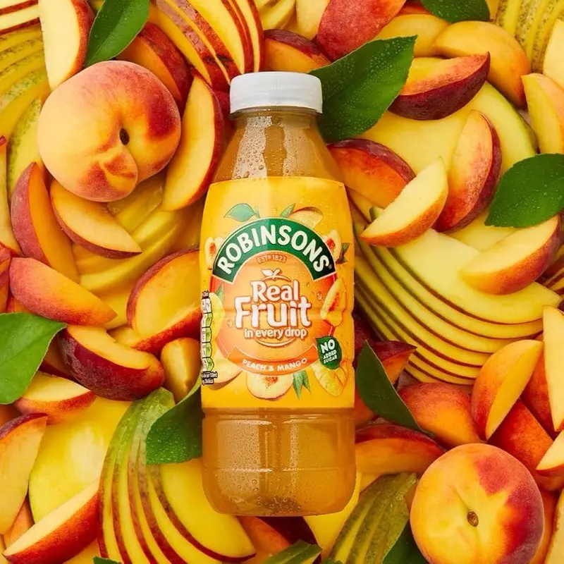 Robinsons Ready to Drink 12X500ML,Raspberry & Apple, Blackberry & Blueberry, Peach & Mango Bulk Buy Natural Fruity Beverage Tangy 1