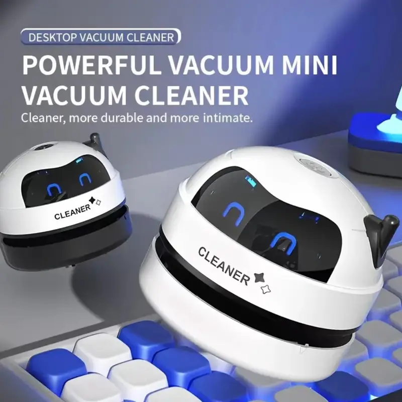 USB Rechargeable Portable Mini Desktop Cleaner - Battery-Powered Vacuum 2