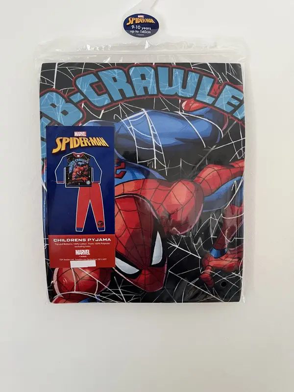 FBT Marvel Spider-Man Pyjamas Boys Sublimation Spiderman Pjs Nightwear Superhero Pajamas Long Sleeve Top Trousers Two Piece Set Character Kids Childrens Blue Red Fulfilled by Tiktok 4