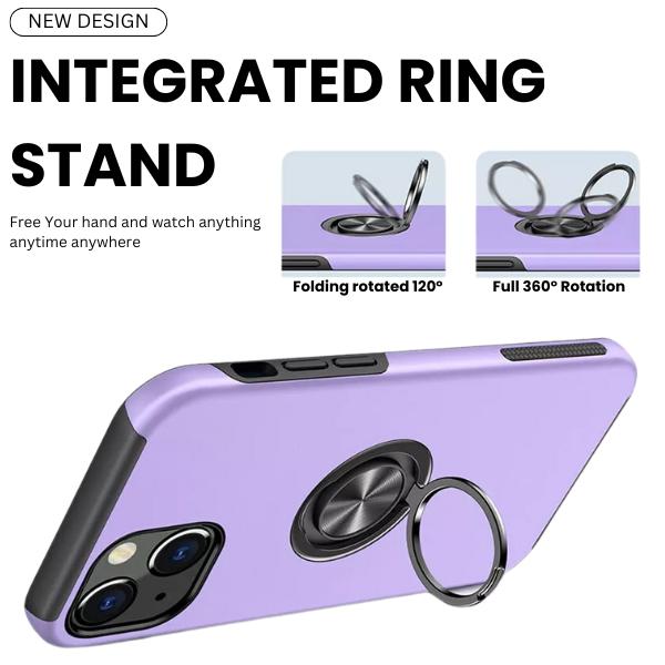 Shockproof Magnetic Ring Holder Case for iPhone 11, 12, 13, 14, 15, 15 Plus, Pro & Pro Max - 360° Adjustable Ring Stand Cover, Durable Magnetic Shockproof, Cellphone Smartphone Ring Holder Case Phone case Protector Protector Protection, Protective 2