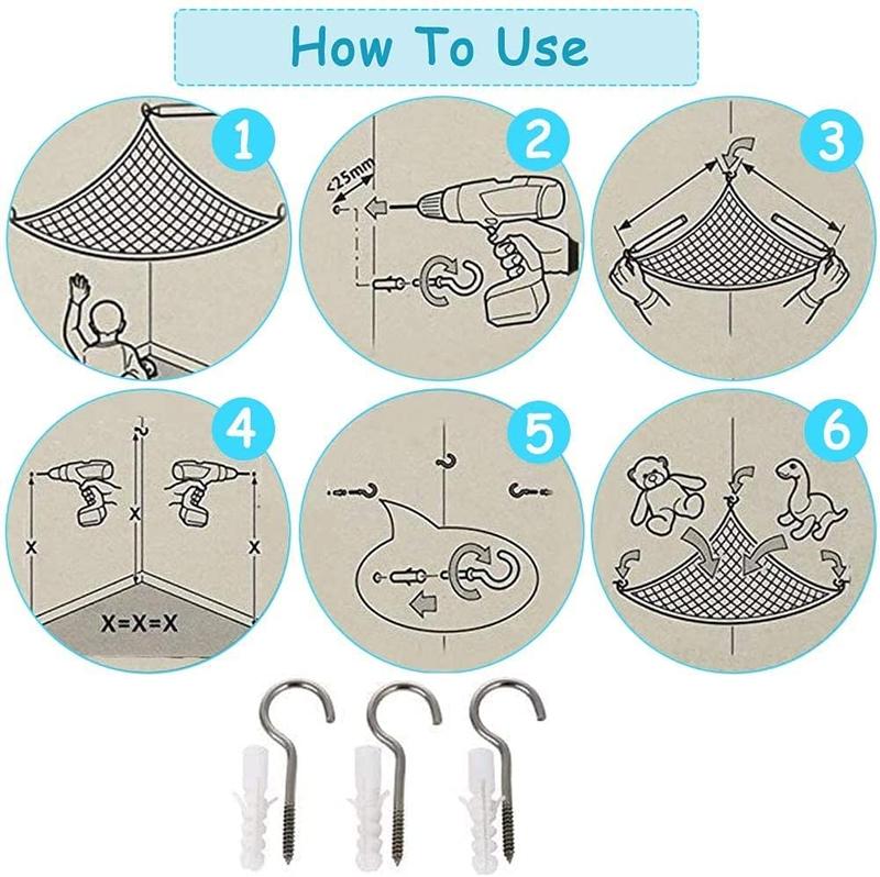 Teddy Hammock With Hooks Large Mesh Net Keep Baby Childs Bedroom Nursery Tidy Wall Sling Soft Toy Storage Organizer For Stuffed Animal   White 2