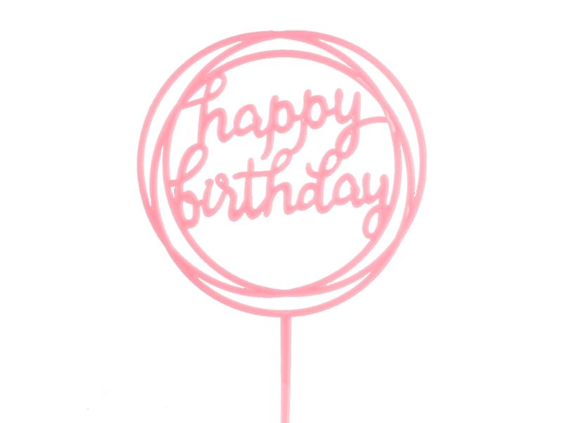 Birthday Cake Decorations, Multiple Circles Happy Birthday Letter Cake Topper 5