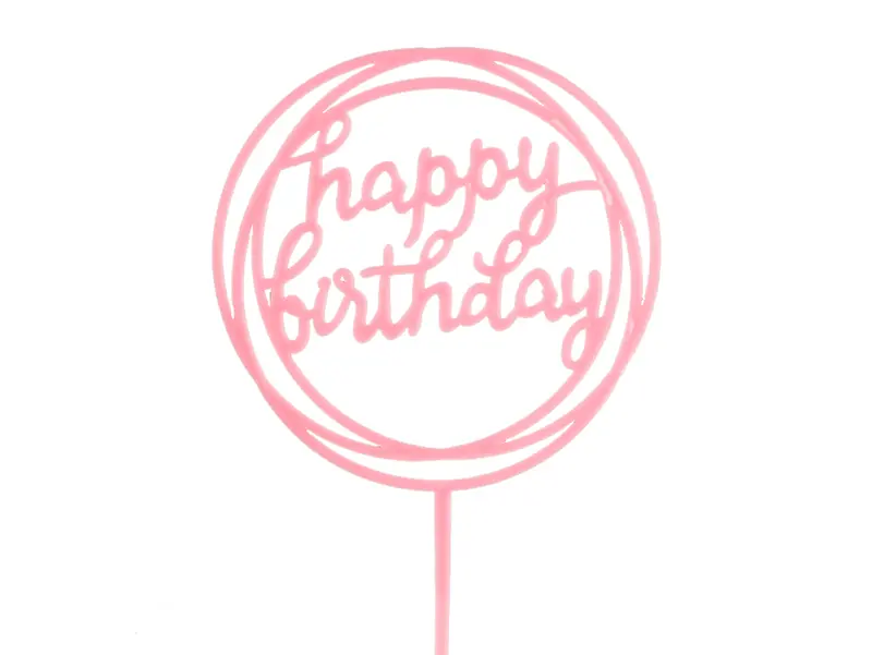 Birthday Cake Decorations, Multiple Circles Happy Birthday Letter Cake Topper 5