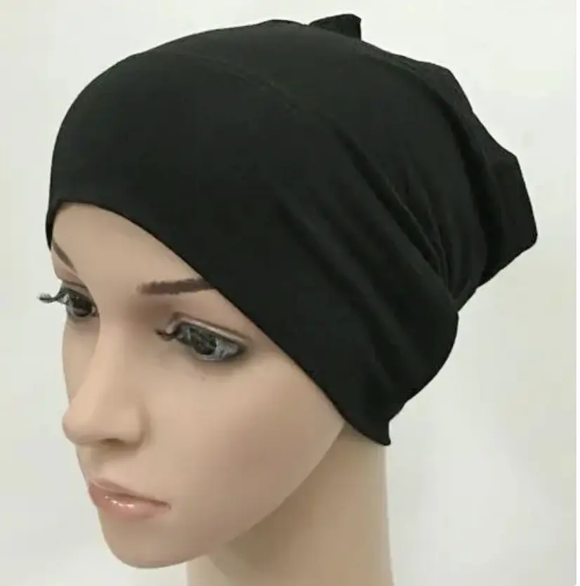 Fast Shipping Cotton Muslim Underscarf Inner Tube Cap Islamic Eid Prayer Hijab Bottom Hat Headwear Arab Women Wrap Headscarf Turban Luxury