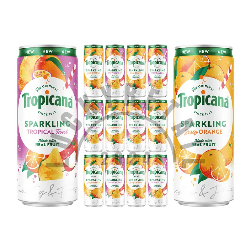 Tropicana Sparkling Real Fruit Juice Drinks 12 Pack (12 x 250ml) | Orange & Tropical Flavours | Refreshing Fruity Flavoured Beverage 7