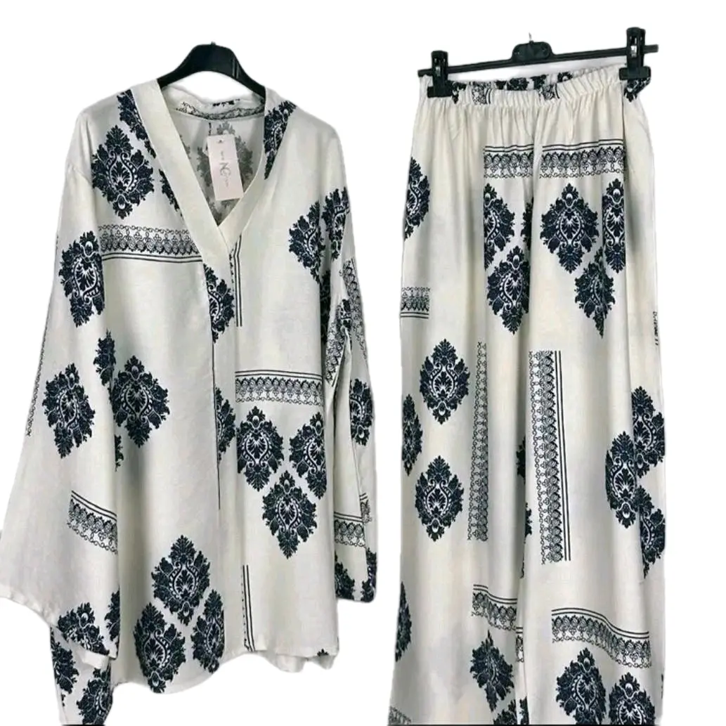womens v neck co-ord set standard size fits 8- 16 uk size modestwear Comfy Womenswear Lady Comfort Fashion Suits Comfortable Floral