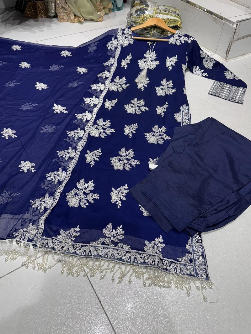 Product Introduction of 4 Colours AD’AAB salwar kameez dress 3 piece Pakistani white embroidered wedding edt S-XXL Womenswear 16