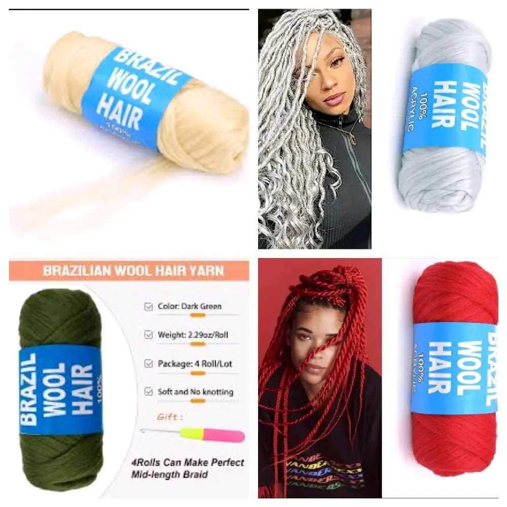 Brazilian wool for braiding and styling  Haircare hairstyles heatless tool