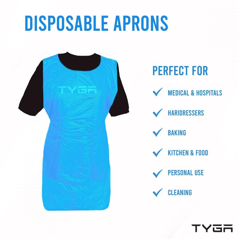 TYGA Disposable Workwear Protective Polythene Aprons (200) (On A Roll) Pack Kitchen Personal Cleaning 2
