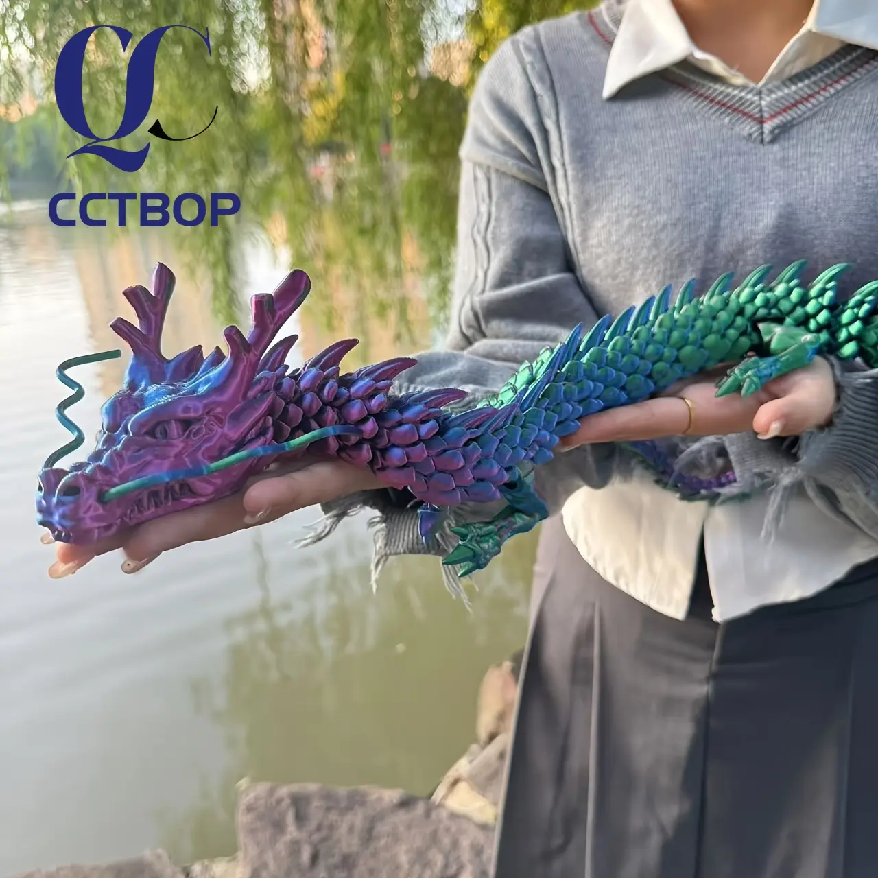 2025 New Giant 35.43" Flying Dragon Figurine - 3D Printed, Multi-Color Desk Decor & Car Ornament - Perfect for Christmas, Halloween, Thanksgiving, Valentine's, Easter GiftsSimple, Good-Looking and Easy to Operate Laser Violet