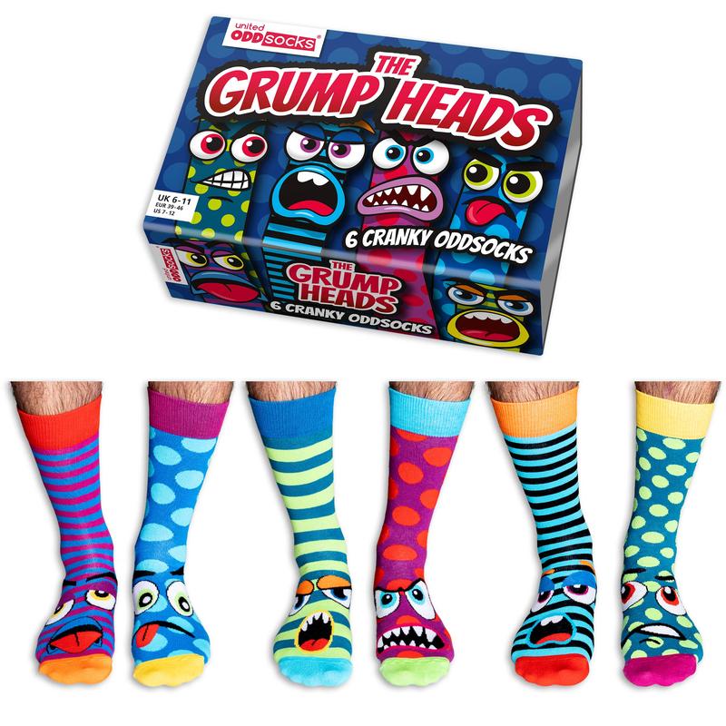 United Odd Socks | Grumpy Heads 6 Pack Menswear Stylish Man 0