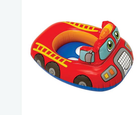 Red Fire Engine Inflatable Swim Swimming Aid Seat Kids Toddler Red Pool Beach Toy Accessory Float Lilo Lounger Seat Swim Ring Doughnut Safe Girls Boys 4