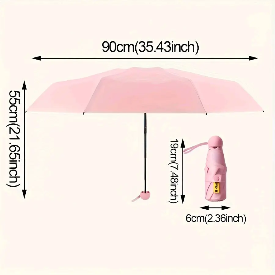 Compact 5-Fold Mini Umbrella for Travel - Lightweight and Portable. Compact 5-Fold Mini Umbrella with UV Protection – Portable, Dual-Use for Sun & Rain, Ideal for Outdoor Activities and Travel, Perfect Gift for Women Cover