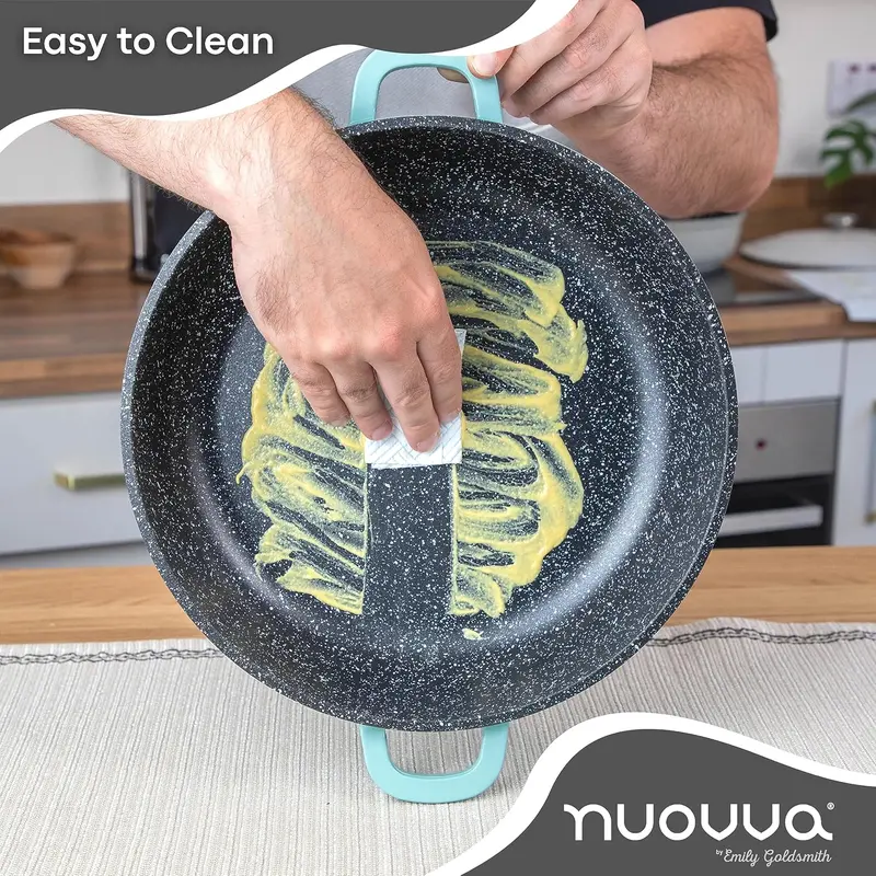 Aluminium Casserole Dishes with Lid Oven Proof – Non Stick Deep Dutch Oven Cookware – Induction Cooking Pot – Oven Safe Stockpot – 4L Capacity, 24cm – by nuovva 5