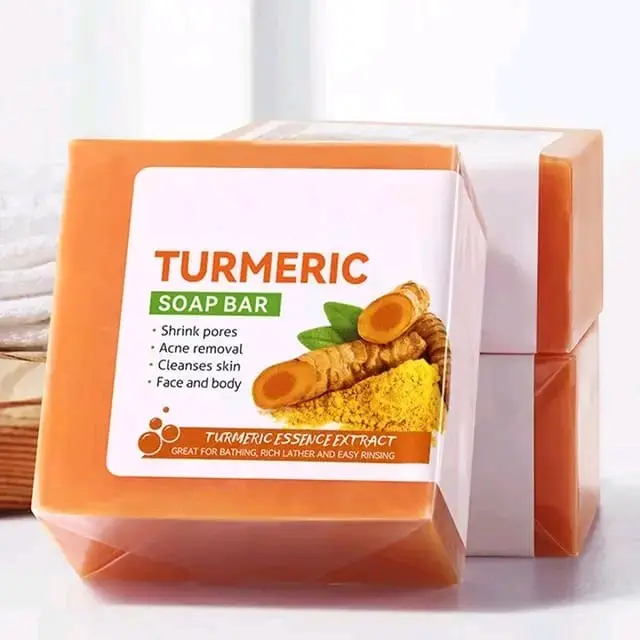 Skin Moisturizing Brightening Turmeric Soap Bar – Natural Organic Soap, Natural Care for Face, Body and Hands, Care for Dark Spots and Acne 100g Moisture Gentle Pack Sensitive Comfort Cleanser Moisturizer
