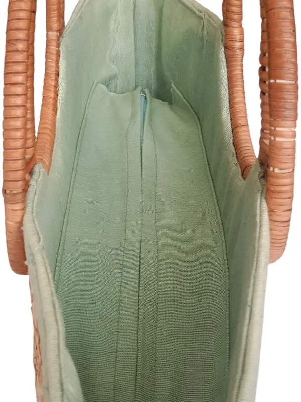 Ladies Multi-colour Double Handle Bag-Zip colosure 3