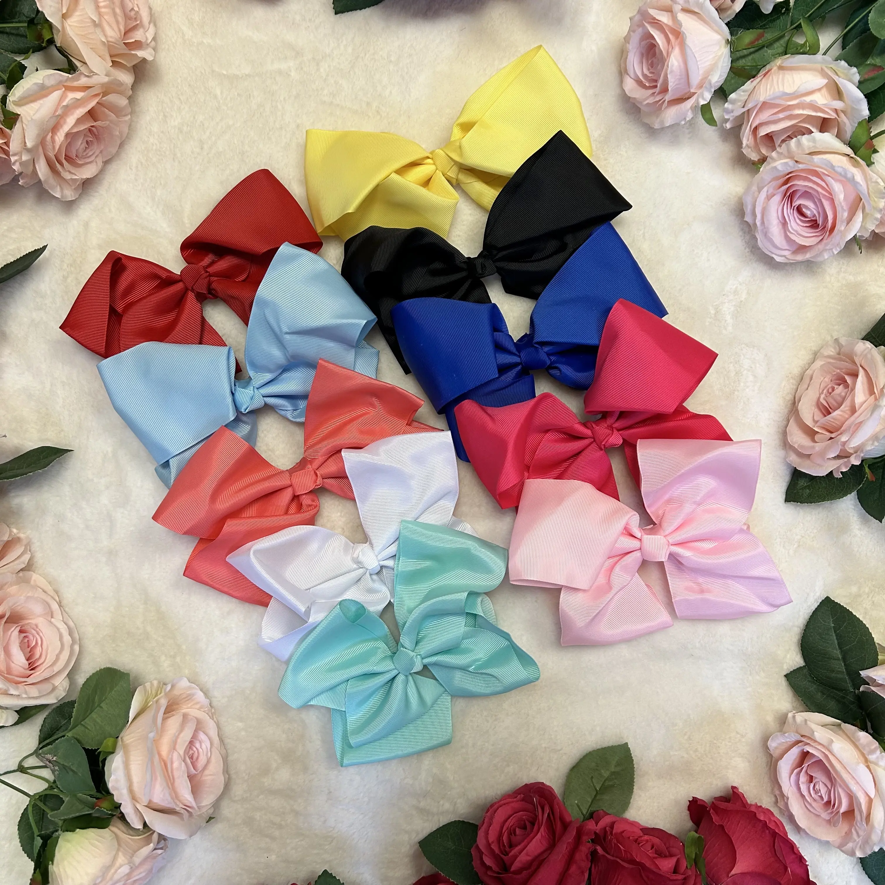 LILIOSA LIVE LARGE SOLID COLOR HAIR BOW CLIPS, WOMEN ELEGANT HAIR BOWS, LADY EVERYDAY STYLE