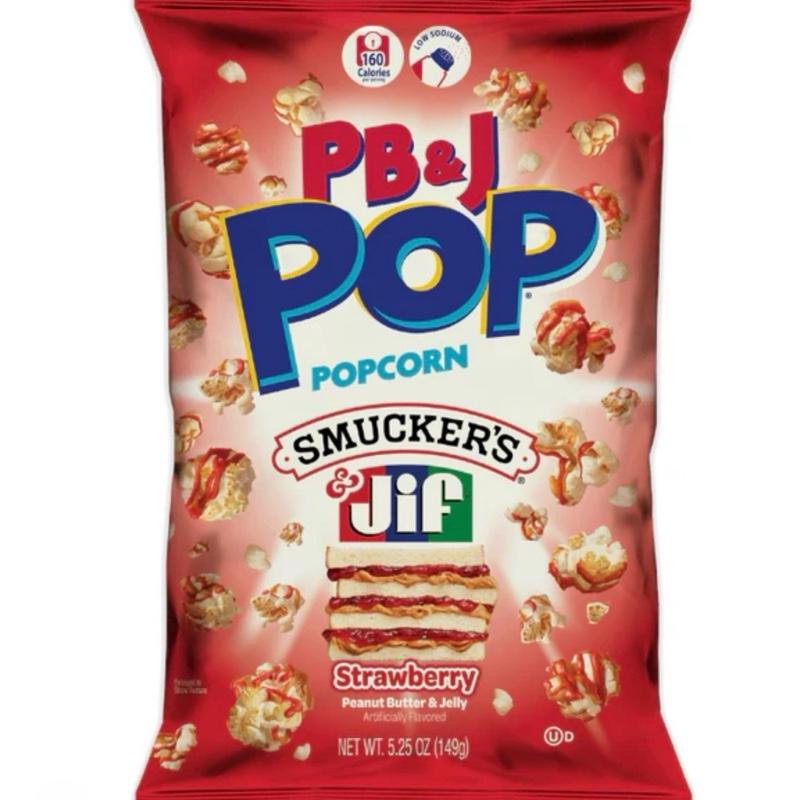 USA Popcorn Oreo, Twix or M&M’s, snickers or peanut butter & jelly flavours - Crispy Snack - 149g 6
