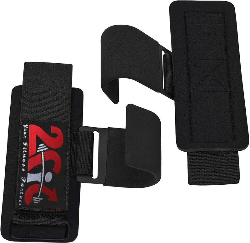 2Fit Your Fitness Partner - Weight Lifting Hooks with Wrist Straps - Non-Slip Neoprene Rubber Padded for Maximum Grip Support - Gloves and Wrist Support Bodybuilding Workout Training 2