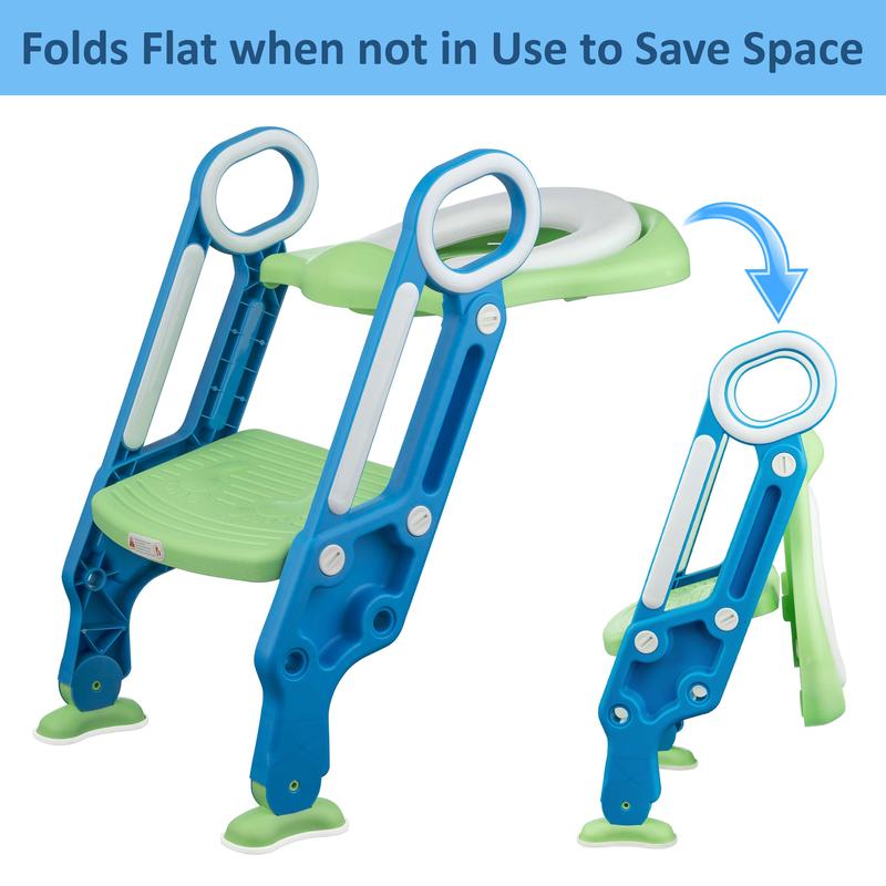 Crystals Children's Step Ladder Potty Trainer with Soft Padding and Foldable Design for Toddler Training 6