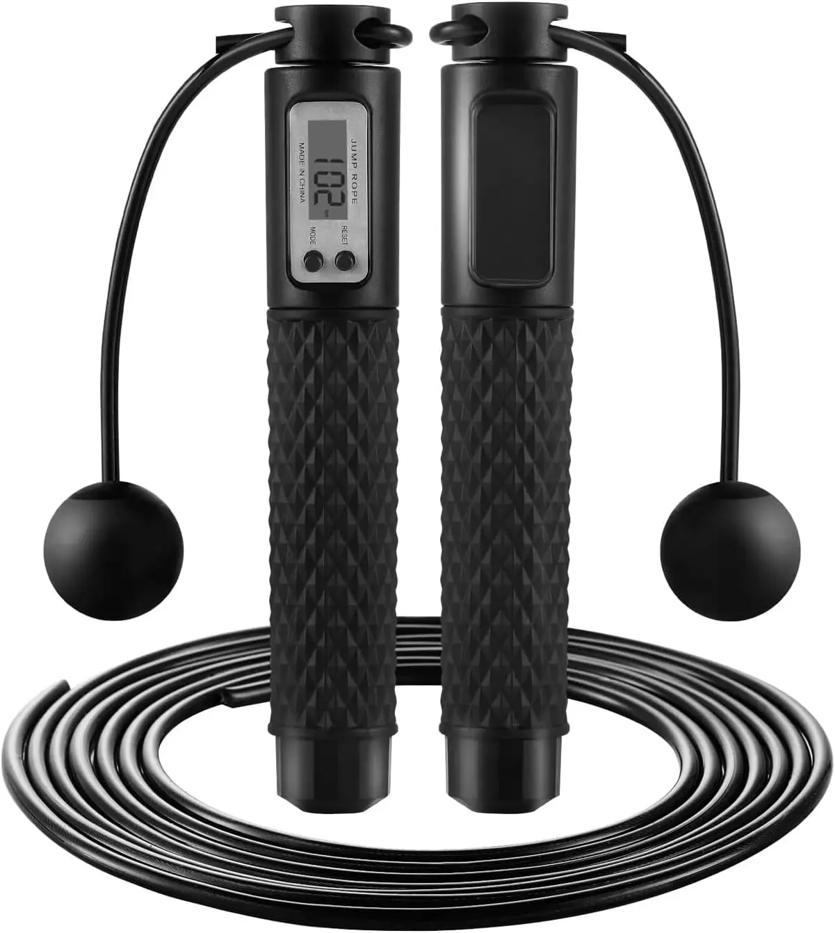 Skipping Rope with Counter,Digital Speed Jump Rope,LCD Display, 3 Display Modes,For Kids Adults Fitness, Adjustable Rope, Weighted & Non-slip Handle for Fitness ropeless  jumprope ski  per wireless  jump cordless  skipping