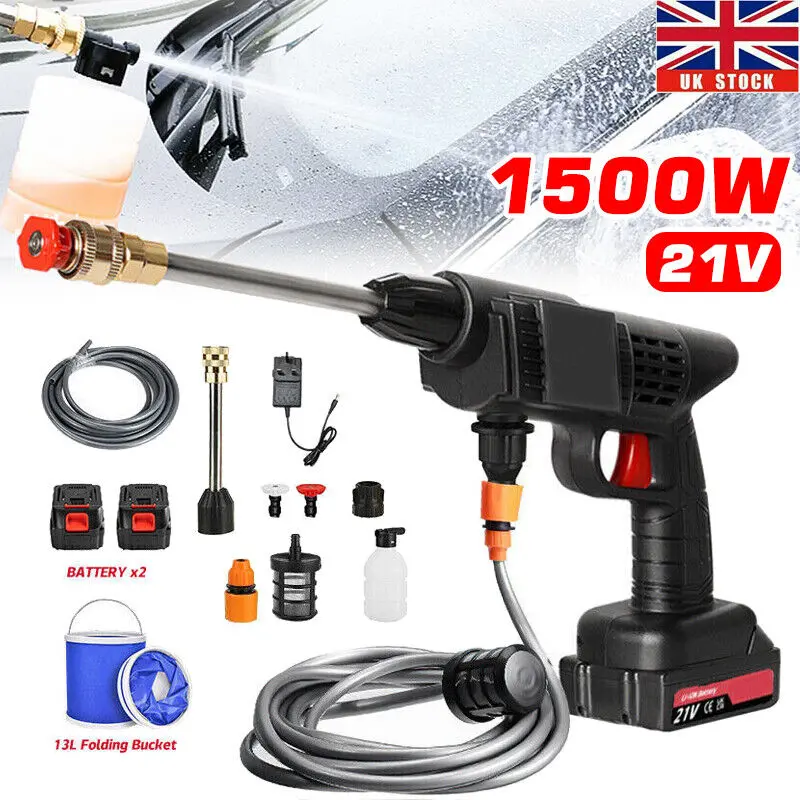 Cordless Car Pressure Washer Water High Power Jet Wash Cleaner Portable 2Battery