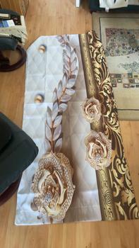 Product Review of 1 Pair Floral & Jewelry Pattern Curtain, Vintage Luxury Blackout Curtain for Bedroom Living Room Study Home Decor, Spring Decorations for Home Living Room Bedroom from M**d 2