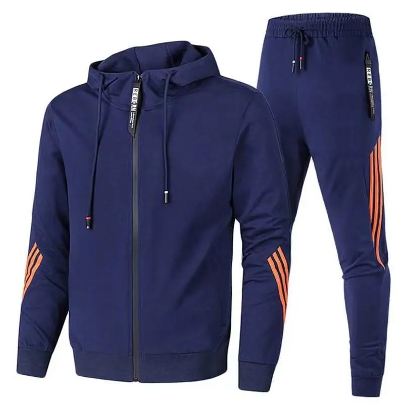 2024 New Men's Sportswear Two-piece Set Men's Winter Jacket Casual Zipper Jacket Sportswear + Pants Sweatshirt Hoodie Sports Suit