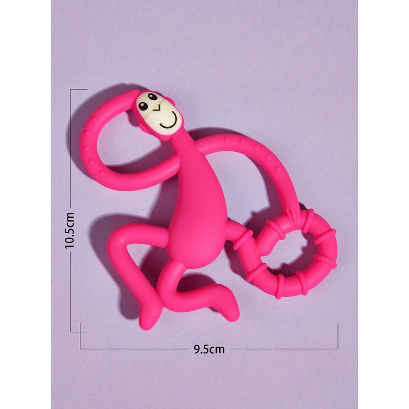 1pc Baby Silicone Teether Baby Teether Dancing Monkey Teether Maternal And Infant Products Biting Joy Baby Gift Rose Red 4