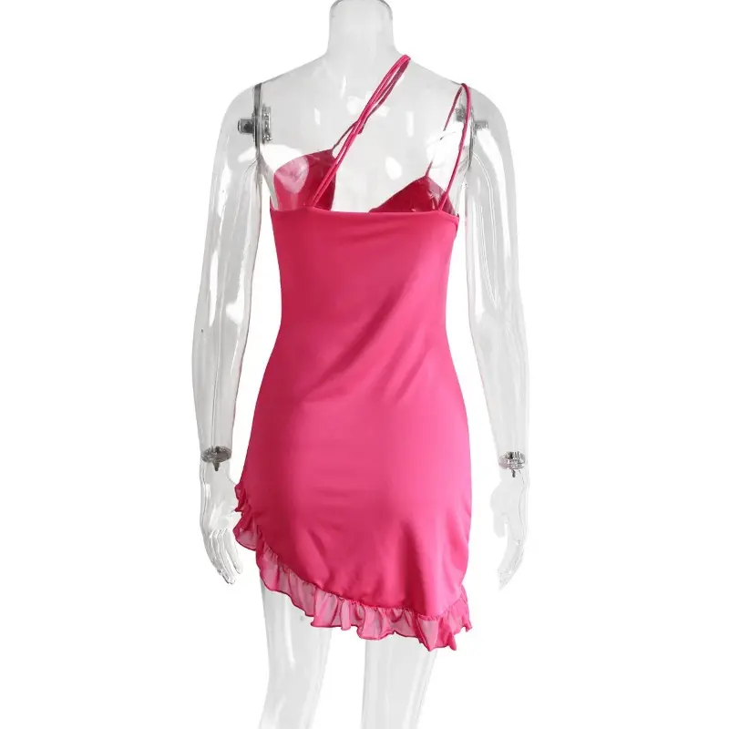 White ruffled backless sexy Dress Women's cutout elegant holiday casual dress Summer mini dress 5