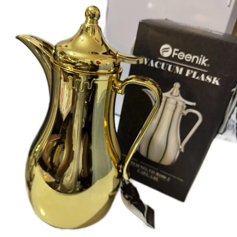 Fancy Stainless Steel Thermos Flask - 1L, Leakproof, Golden or Silver - Drinkware Stylish Portable Bottled Multicolor bottle hot 3