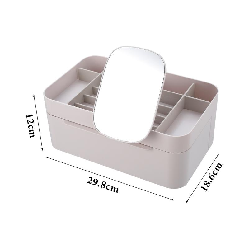 Lifeideas Large Capacity Cosmetic Organizer with Removable Mirror,Makeup Storage Box,Makeup Organizer,Makeup Storage Organizer,Cosmetic Storage Case,Jewelry Storage Organizer,Cosmetic Storage Box for Living Room,Bedroom,Bathroom 8