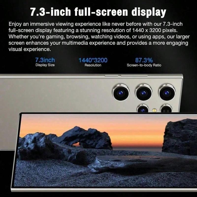 Unlock New S24 Ultra Smartphone Unlocked 7.3-inch HD 5G Gen3 16GB+1TB Android 14 8000mAh 70+108MP Phone Facial Recognition Camera Communication Device Flash Game Memory Christmas Multi Color Galaxy Phone telephone backup  phone 5