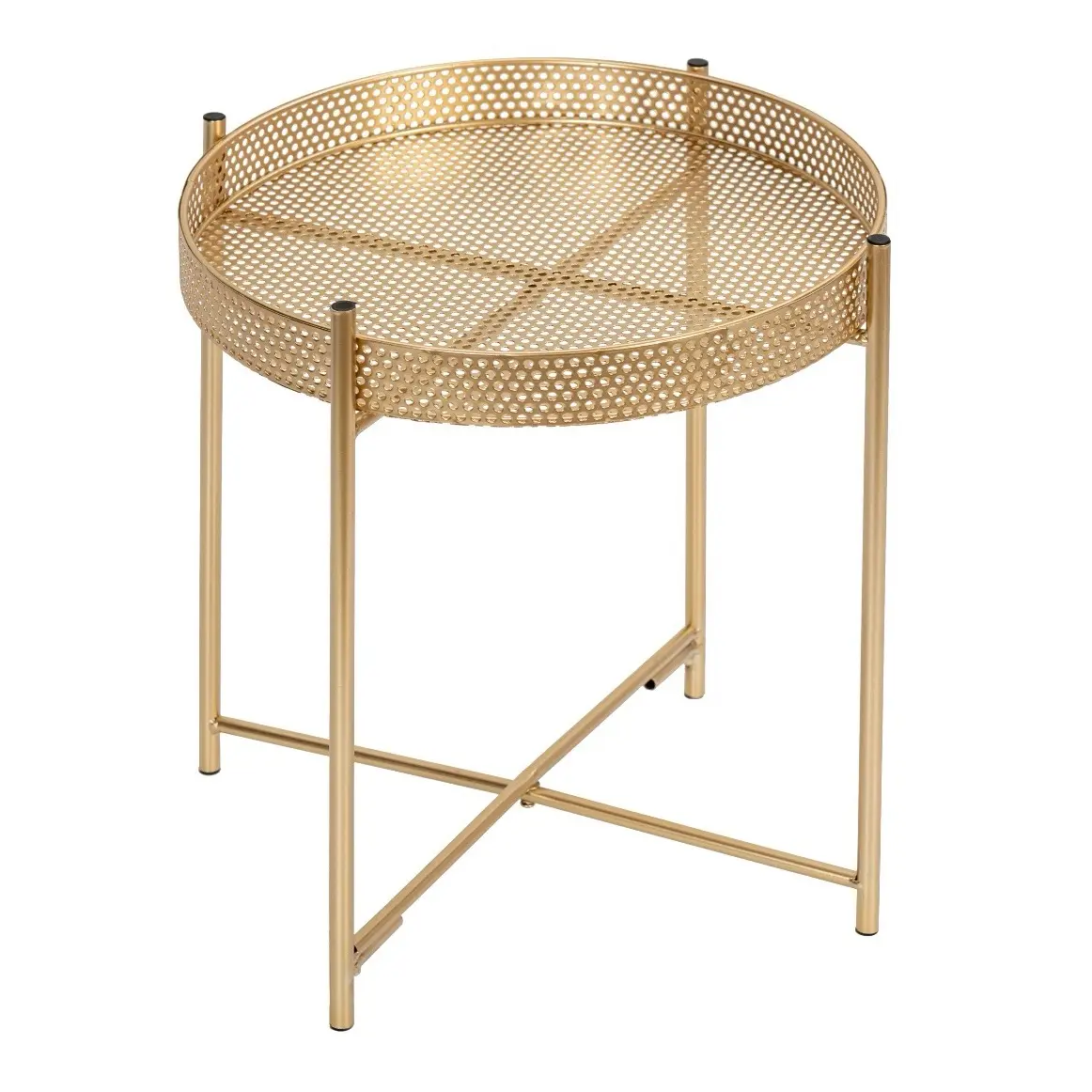 Gold Tray Table - End Table for Coffee and Tea - Stunning Gold Color - Living Room Furniture