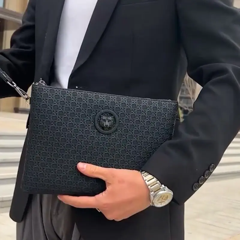 Men's Business Style Clutch for Daily Commute - Perfect for Phone, IPAD, Keys, and Coins 1